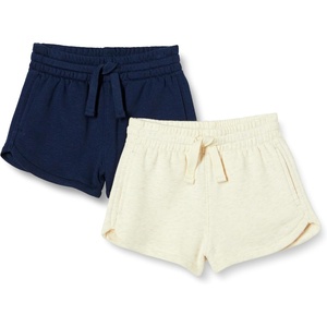 Amazon Essentials Girls and Toddlers’ French Terry Sweatshorts, Pack of 2(Oatmeal Heather/Navy)