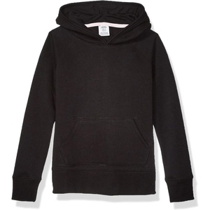Amazon Essentials Girls and Toddlers’ Pullover Hoodie Sweatshirt with Kangaroo Pocket(Black)