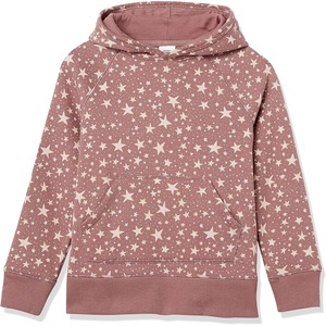 Amazon Essentials Girls and Toddlers’ Pullover Hoodie Sweatshirt with Kangaroo Pocket(Mauve Stars)