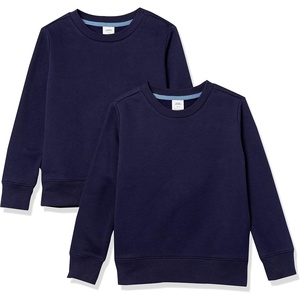 Amazon Essentials Girls and Toddlers’ Relaxed Fit Fleece Crewneck Pullover Sweatshirts, Pack of 2(Navy)