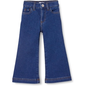 Amazon Essentials Girls and Toddlers’ Wide Leg Jeans with Elastic Waist(Medium Indigo)