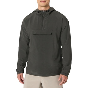 Amazon Essentials Men’s Athletic Lightweight Stretch Woven Colorblock Anorak Jacket(Charcoal)