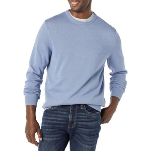 Amazon Essentials Men’s Cable Knit Long-Sleeve Crewneck Sweater, 100% Cotton, Big & Tall Options Available(Dusty Blue)