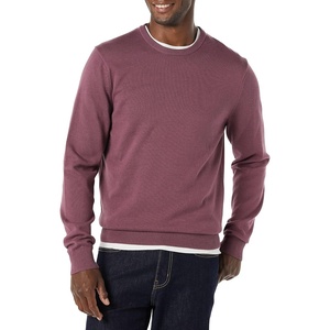 Amazon Essentials Men’s Cable Knit Long-Sleeve Crewneck Sweater, 100% Cotton, Big & Tall Options Available(Plum)
