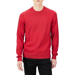 Amazon Essentials Men’s Cable Knit Long-Sleeve Crewneck Sweater, 100% Cotton, Big & Tall Options Available(Red)