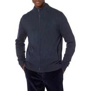 Amazon Essentials Men’s Full-Zip Cotton Sweater(Navy)