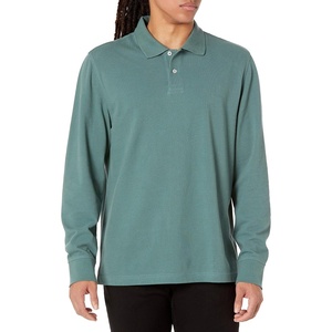 Amazon Essentials Men’s Long-Sleeve Pique Polo Shirt(Sage Green)
