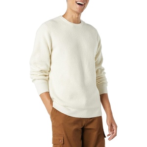Amazon Essentials Men’s Long-Sleeve Soft Touch Waffle Stitch Crewneck Sweater(Ivory)