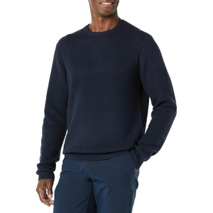 Amazon Essentials Men’s Long-Sleeve Soft Touch Waffle Stitch Crewneck Sweater(Navy)