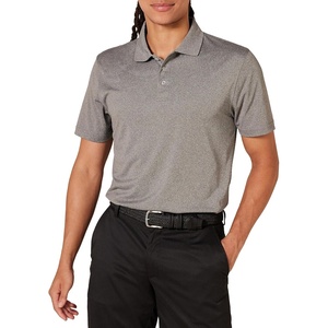 Amazon Essentials Men’s Moisture Wicking Golf Polo Shirt, Short Sleeve, Slim-Fit, Quick-Dry, Active Wear(Medium Heather Grey)