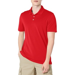 Amazon Essentials Men’s Moisture Wicking Golf Polo Shirt, Short Sleeve, Slim-Fit, Quick-Dry, Active Wear(Red)