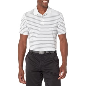Amazon Essentials Men’s Moisture Wicking Golf Polo Shirt, Short Sleeve, Slim-Fit, Quick-Dry, Active Wear(White Stripe)