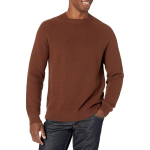 Amazon Essentials Men’s Oversized Crewneck Sweater, Textured, Loose Fit(Deep Brown)