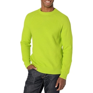Amazon Essentials Men’s Oversized Crewneck Sweater, Textured, Loose Fit(Lime Green)