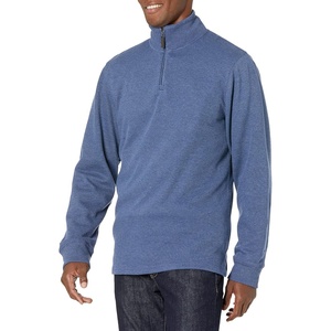 Amazon Essentials Men’s Quarter-Zip French Rib Mock Neck Sweater, Casual Wear(Blue Heather)