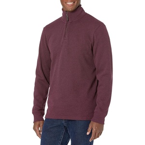 Amazon Essentials Men’s Quarter-Zip French Rib Mock Neck Sweater, Casual Wear(Burgundy Heather)