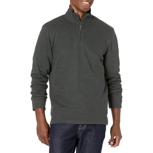 Amazon Essentials Men’s Quarter-Zip French Rib Mock Neck Sweater, Casual Wear(Charcoal Heather)