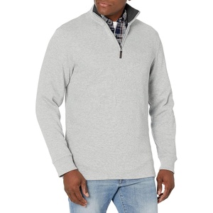 Amazon Essentials Men’s Quarter-Zip French Rib Mock Neck Sweater, Casual Wear(Light Grey Heather)