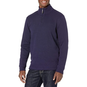 Amazon Essentials Men’s Quarter-Zip French Rib Mock Neck Sweater, Casual Wear(Navy)