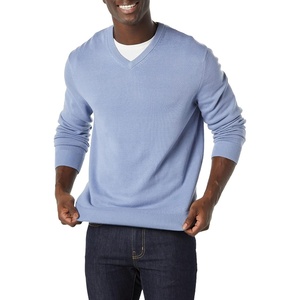 Amazon Essentials Men’s Regular Fit Cotton V-Neck Pullover Sweater (Available in Big & Tall)(Dusty Blue)
