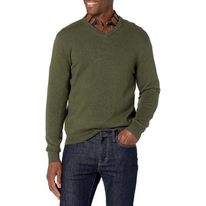 Amazon Essentials Men’s Regular Fit Cotton V-Neck Pullover Sweater (Available in Big & Tall)(Olive Heather)