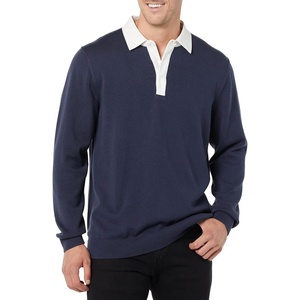 Amazon Essentials Men’s Rugby Sweater(Dark Navy)