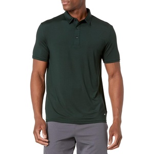 Amazon Essentials Men’s Slim-Fit Quick-Dry Moisture Wicking Tech Stretch Short Sleeve Lightweight Golf Polo Shirt(Dark Green)