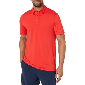 Amazon Essentials Men’s Slim-Fit Quick-Dry Moisture Wicking Tech Stretch Short Sleeve Lightweight Golf Polo Shirt(Red)