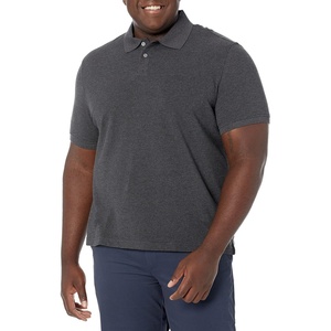 Amazon Essentials Men’s Slim-Fit Short-Sleeve Cotton Pique Polo Shirt(Charcoal Heather)