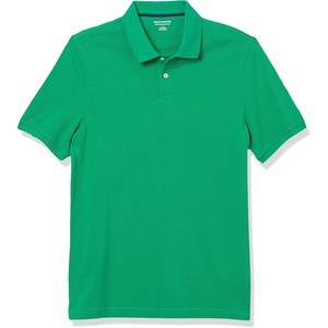Amazon Essentials Men’s Slim-Fit Short-Sleeve Cotton Pique Polo Shirt(Green)