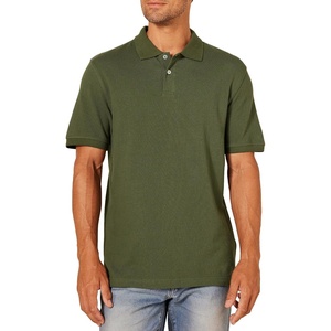 Amazon Essentials Men’s Slim-Fit Short-Sleeve Cotton Pique Polo Shirt(Olive)
