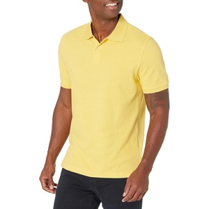 Amazon Essentials Men’s Slim-Fit Short-Sleeve Cotton Pique Polo Shirt(Yellow)