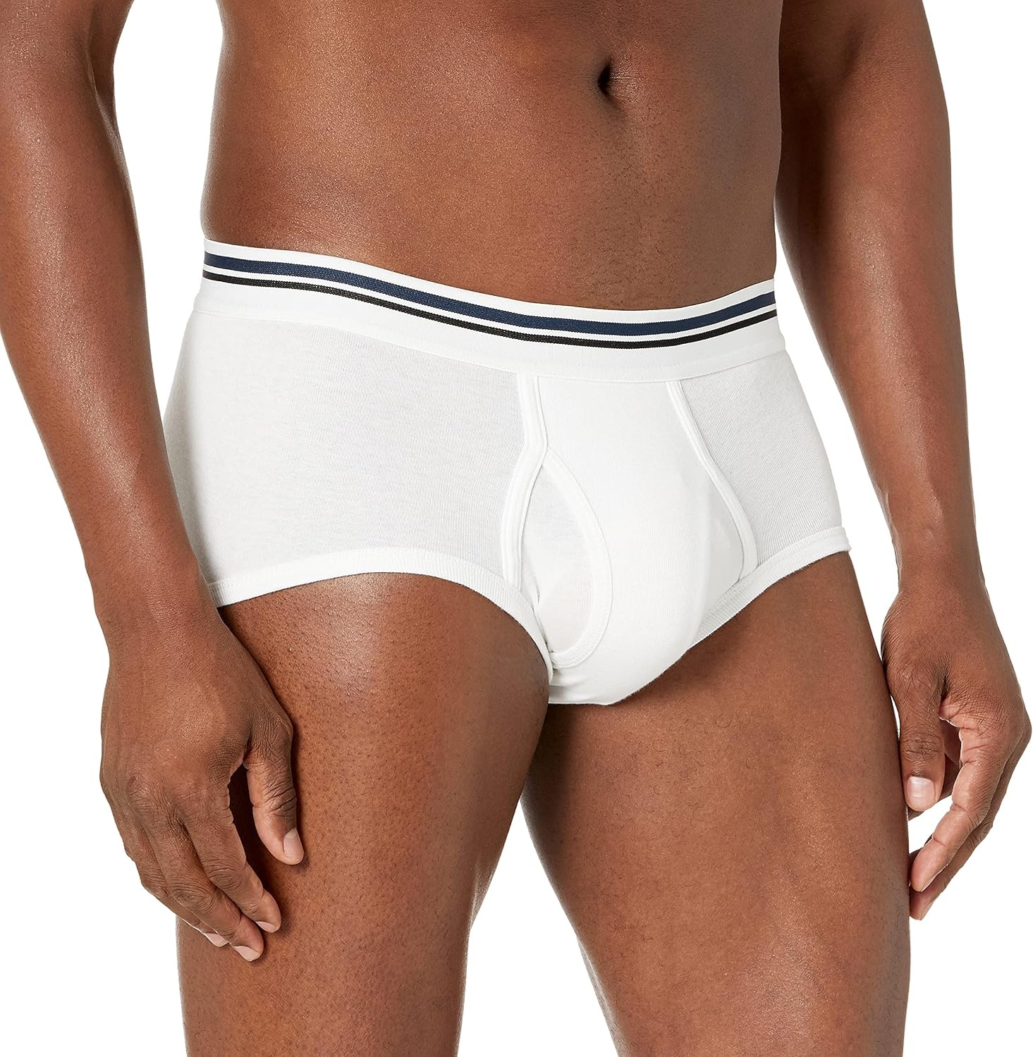 image:imageAmazon Essentials Mens Breathable Ribbed Knit Briefs with Elasticized Waistband MultipacksWhite