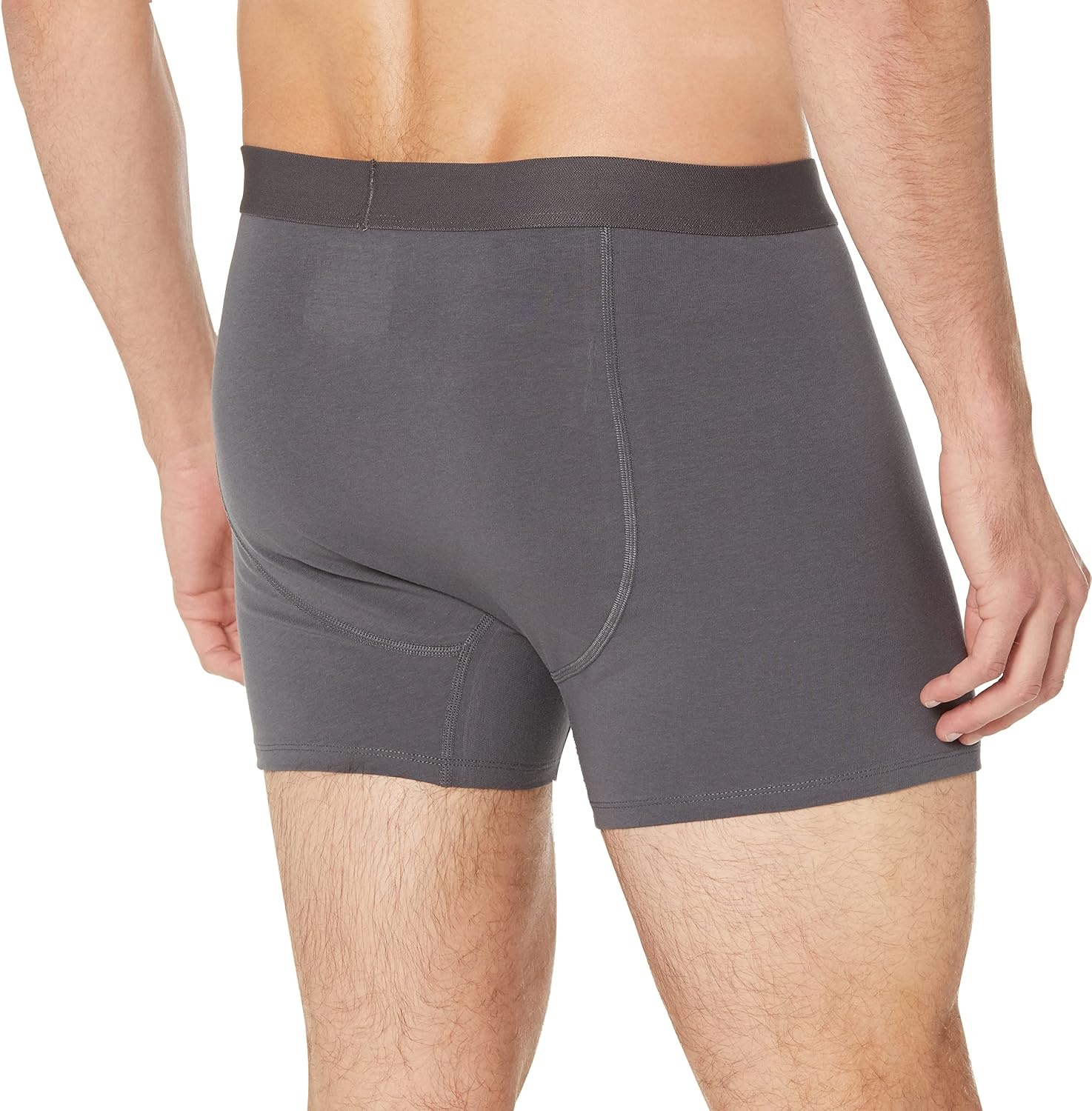 image:imageAmazon Essentials Mens Cotton Jersey Boxer Briefs Underwear Available in Big amp Tall Pack of 5Grey Heather Charcoal Mix