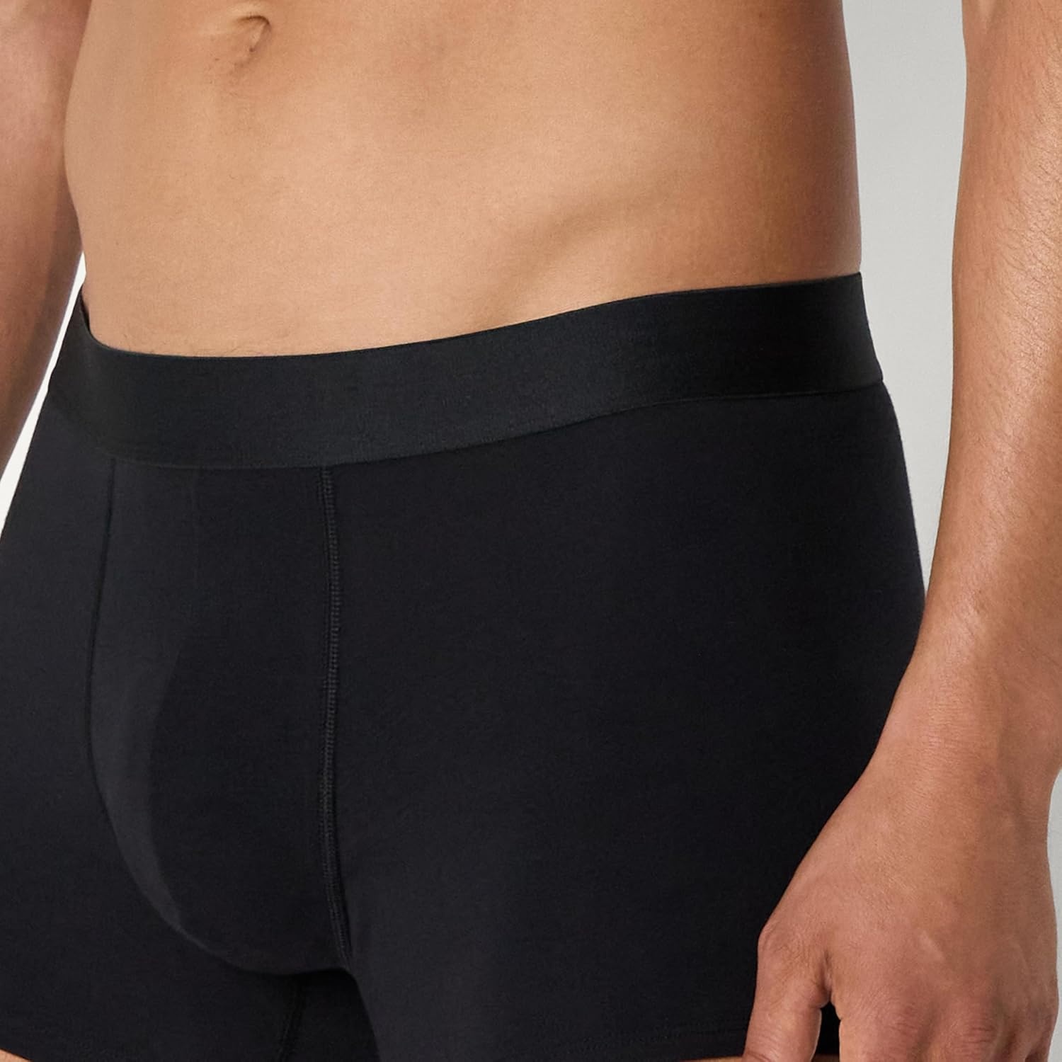 image:imageAmazon Essentials Mens Cotton Jersey Boxer Shorts Underwear Pack of 5Black