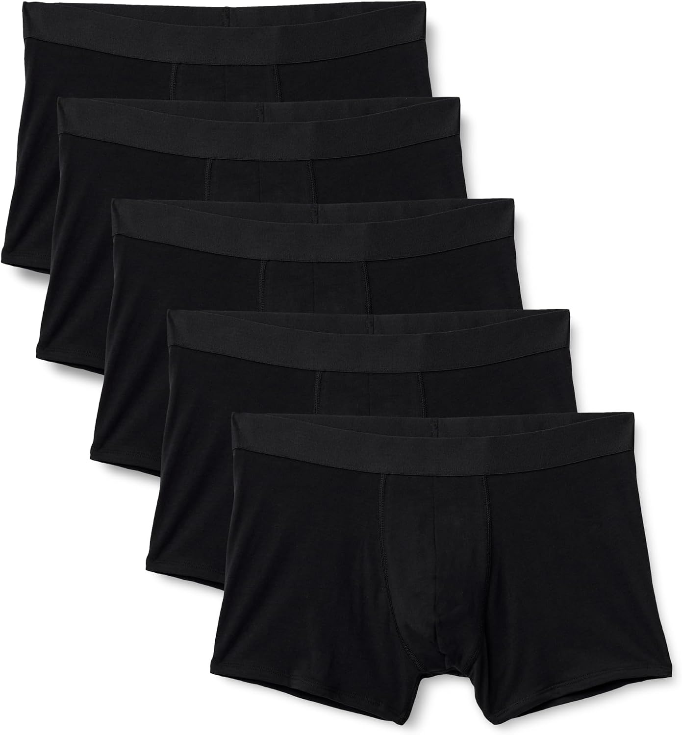 image:imageAmazon Essentials Mens Cotton Jersey Boxer Shorts Underwear Pack of 5Black