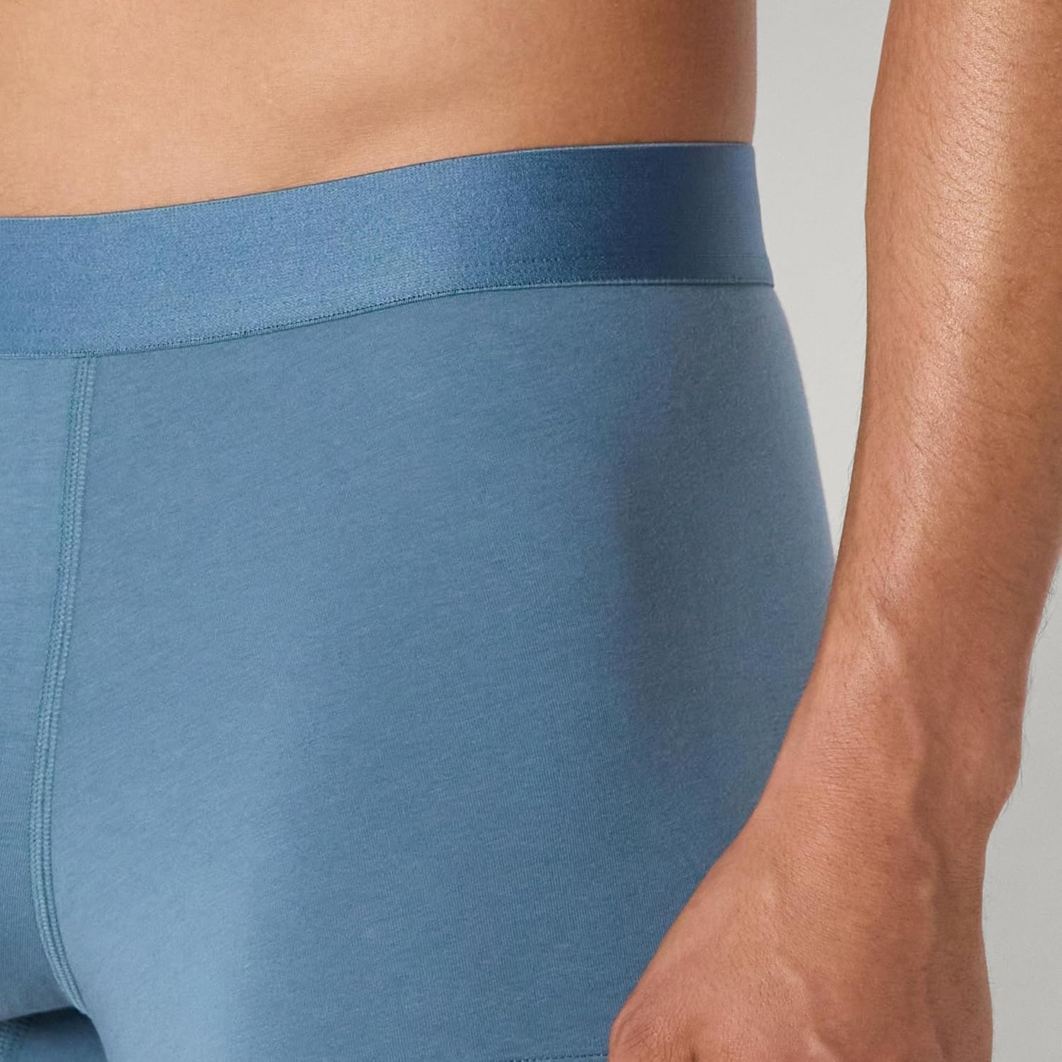 image:imageAmazon Essentials Mens Cotton Jersey Boxer Shorts Underwear Pack of 5Navy Blue Blue White