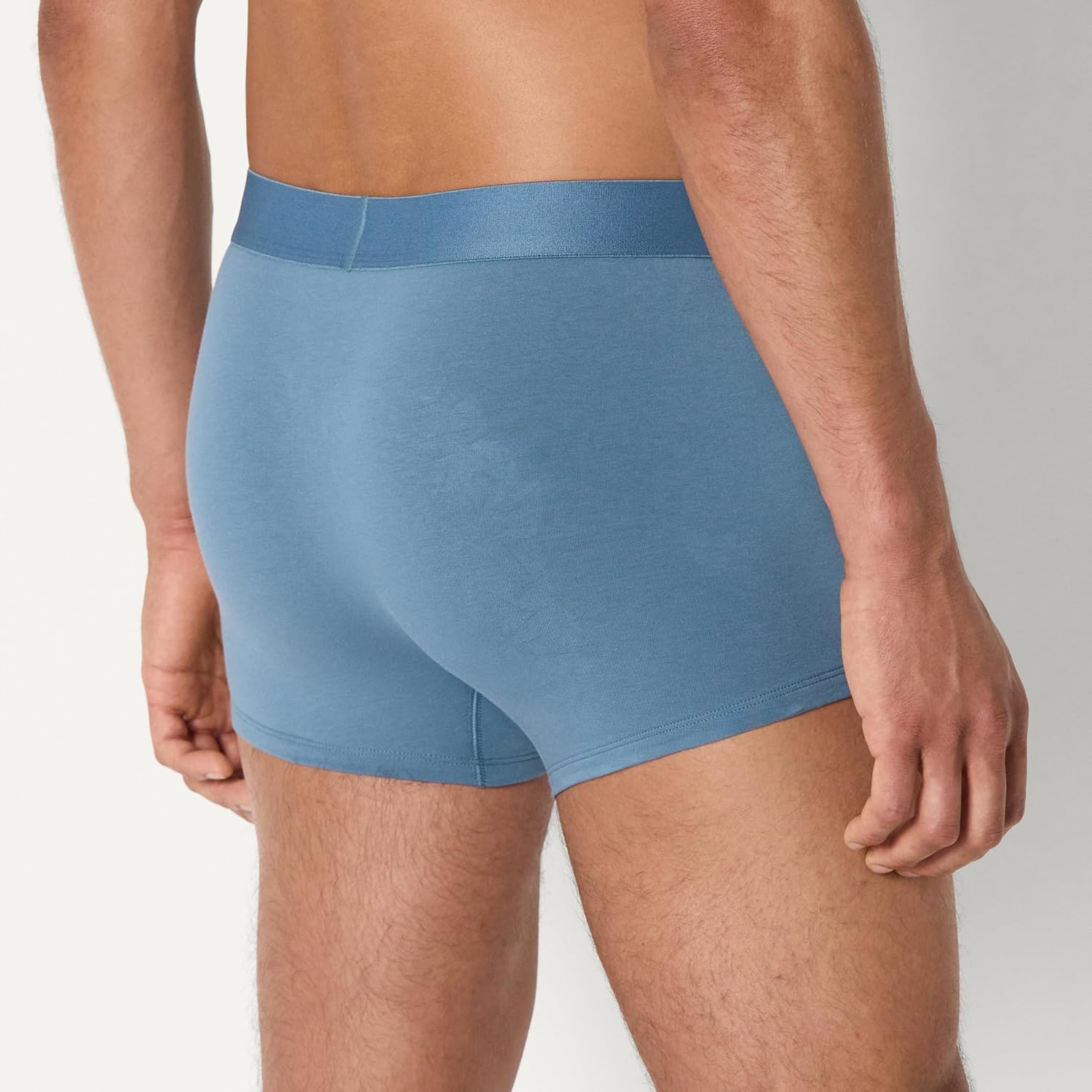 image:imageAmazon Essentials Mens Cotton Jersey Boxer Shorts Underwear Pack of 5Navy Blue Blue White