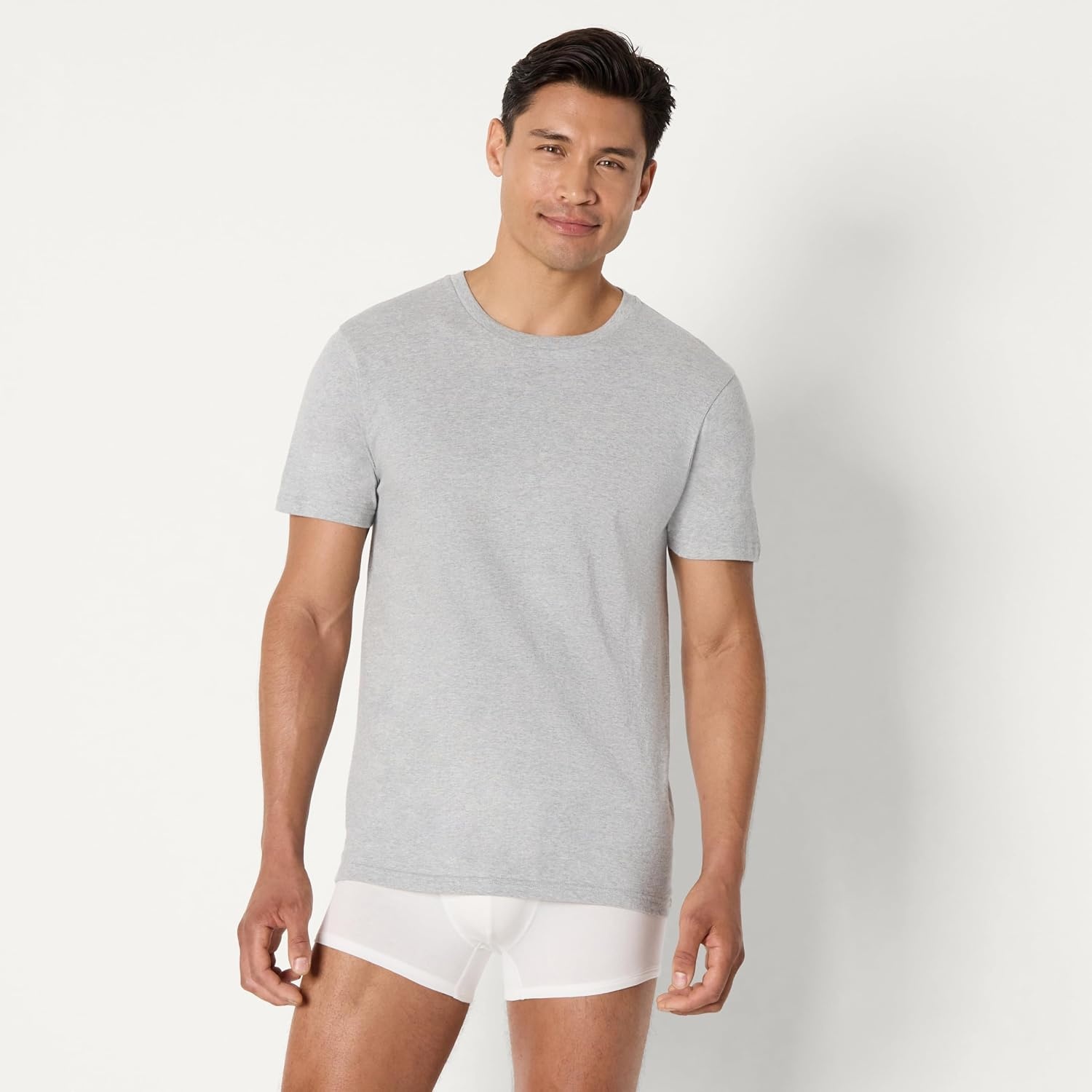 image:imageAmazon Essentials Mens Cotton Jersey Boxer Shorts Underwear Pack of 5White