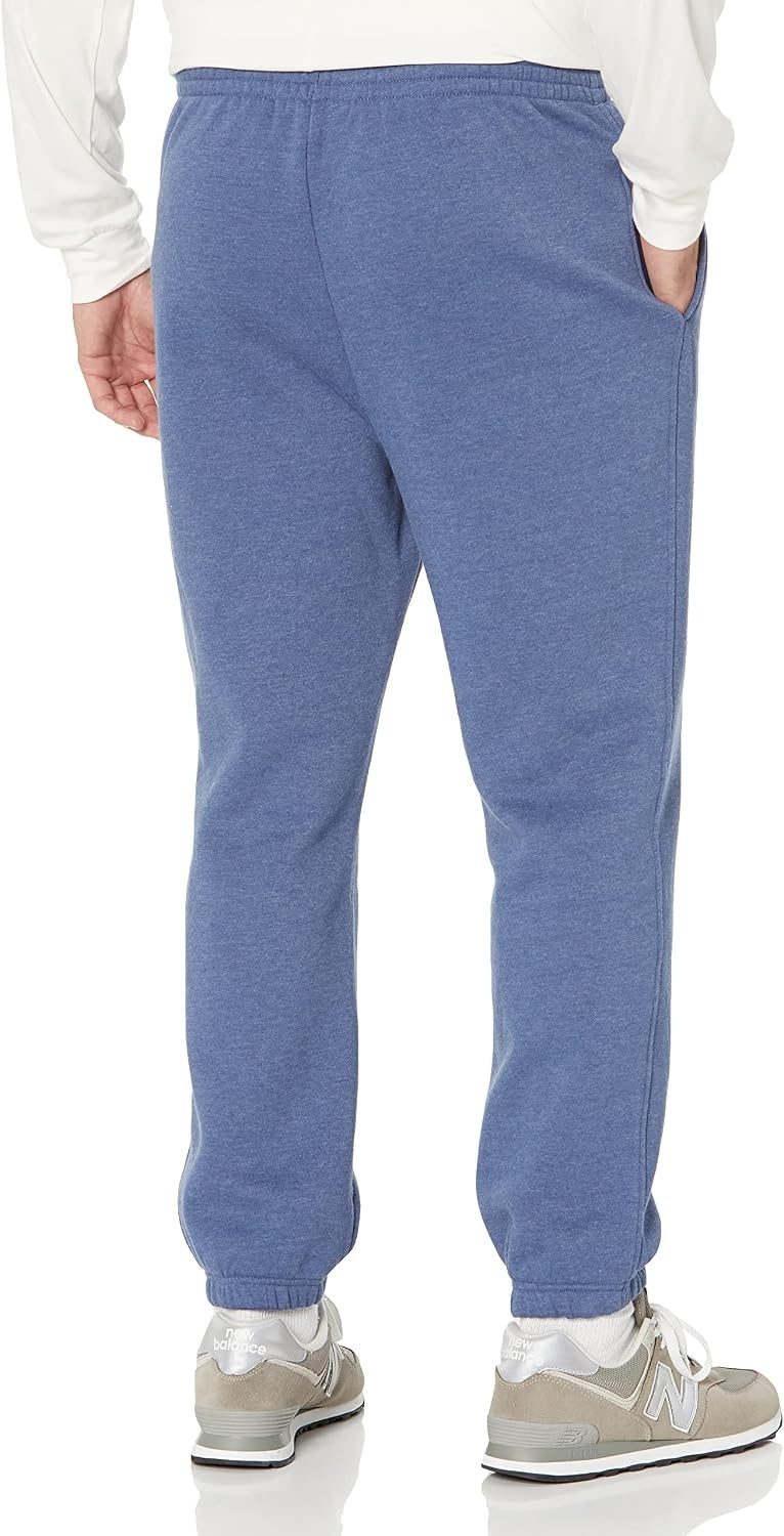 image:imageAmazon Essentials Mens Fleece Sweatpants Closed Bottom Available in Big and TallBlue Heather