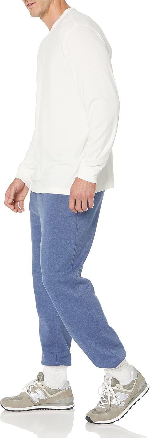 image:imageAmazon Essentials Mens Fleece Sweatpants Closed Bottom Available in Big and TallBlue Heather