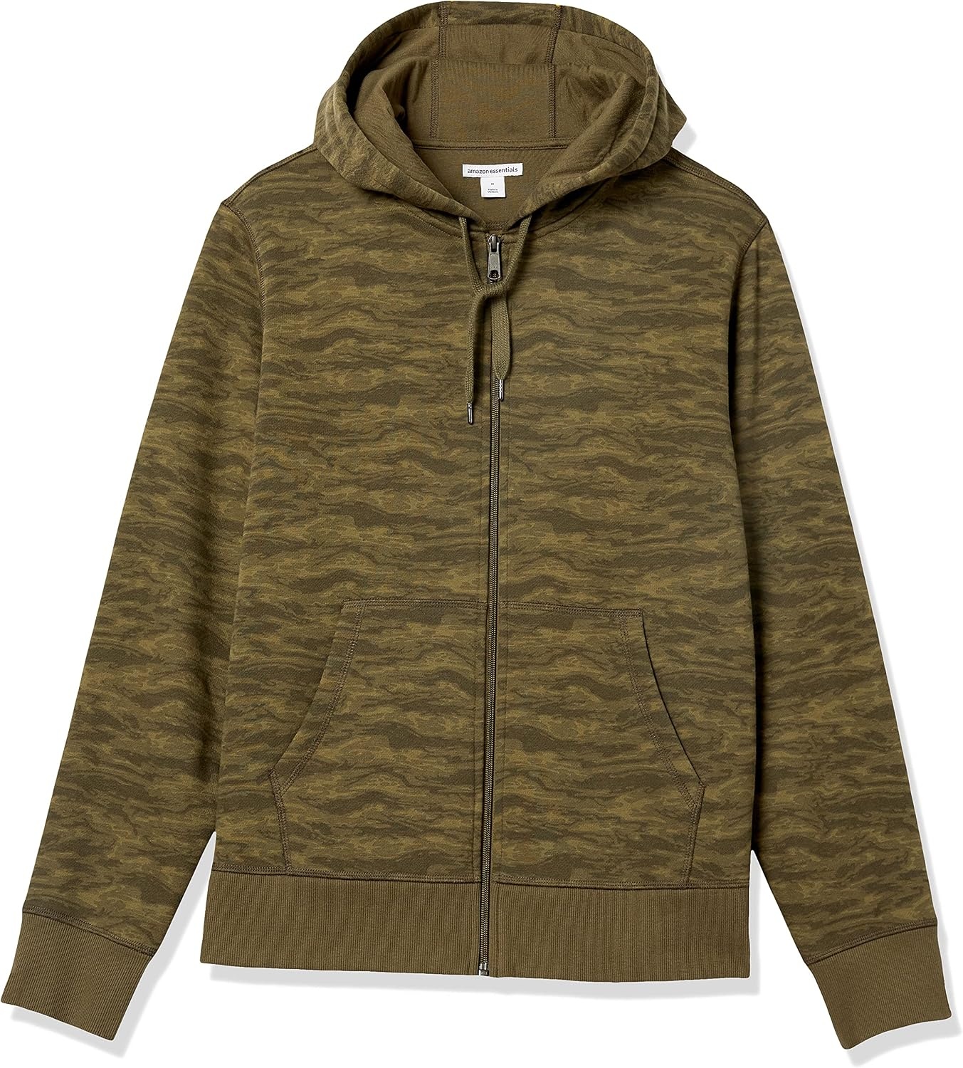 image:imageAmazon Essentials Mens FullZip Fleece Hoodie Sweatshirt Available in Big amp TallAbstract Green Camo