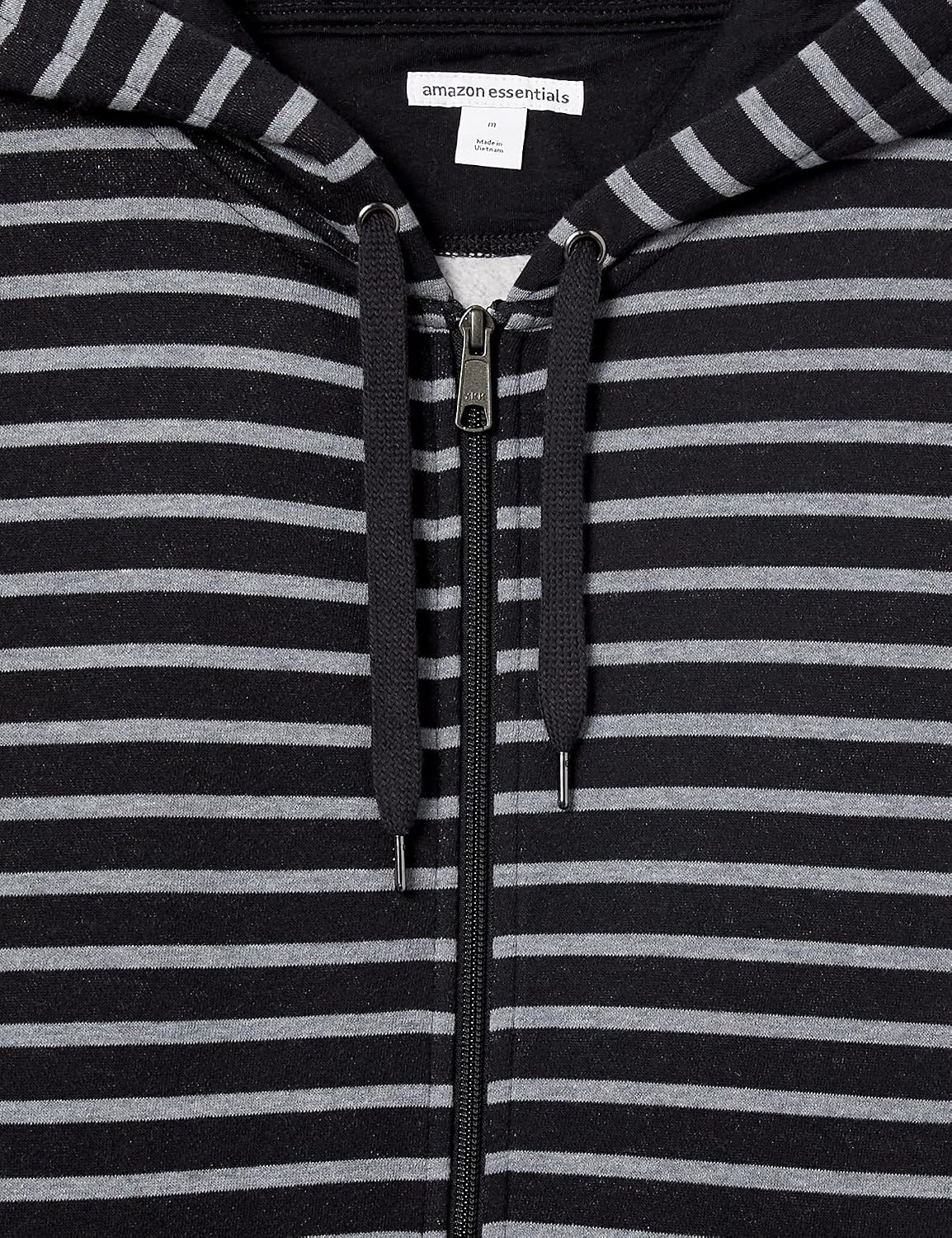 image:imageAmazon Essentials Mens FullZip Fleece Hoodie Sweatshirt Available in Big amp TallBlack Stripe