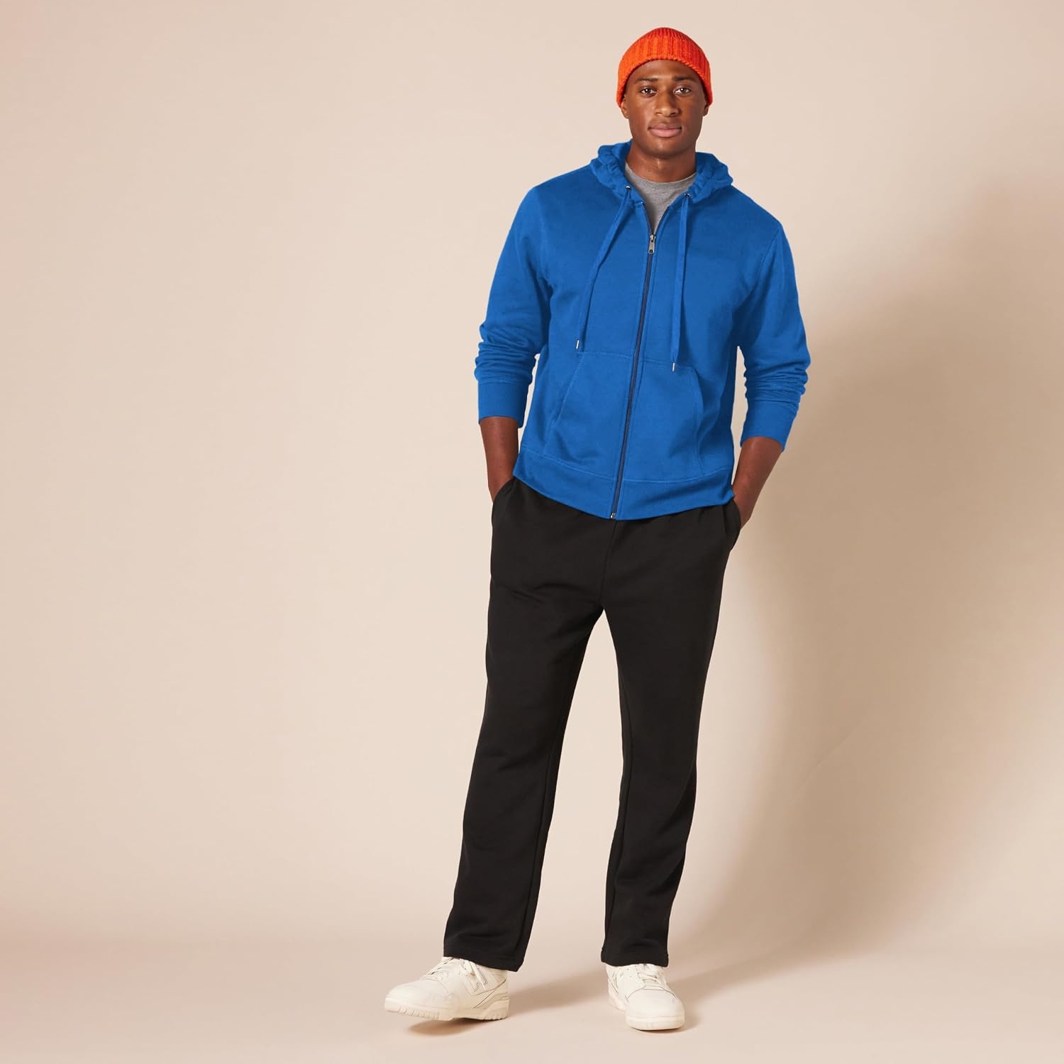 image:imageAmazon Essentials Mens FullZip Fleece Hoodie Sweatshirt Available in Big amp TallBlue