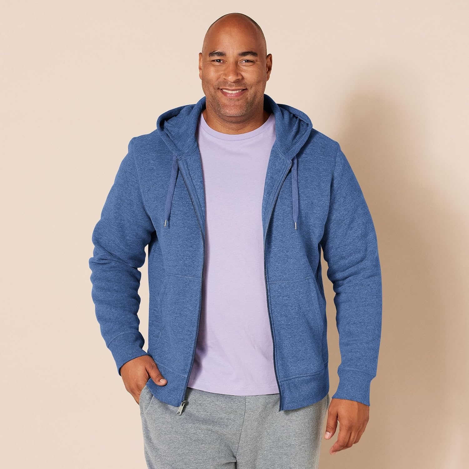 image:imageAmazon Essentials Mens FullZip Fleece Hoodie Sweatshirt Available in Big amp TallBlue Heather