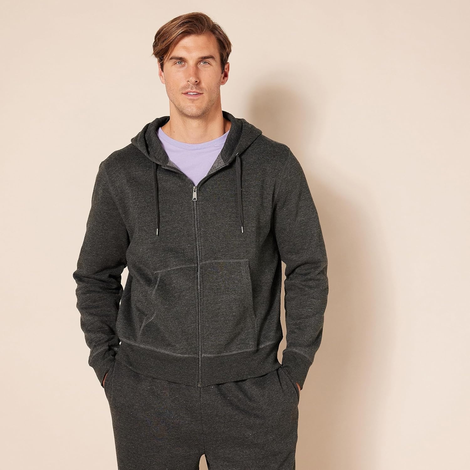 image:imageAmazon Essentials Mens FullZip Fleece Hoodie Sweatshirt Available in Big amp TallCharcoal Heather
