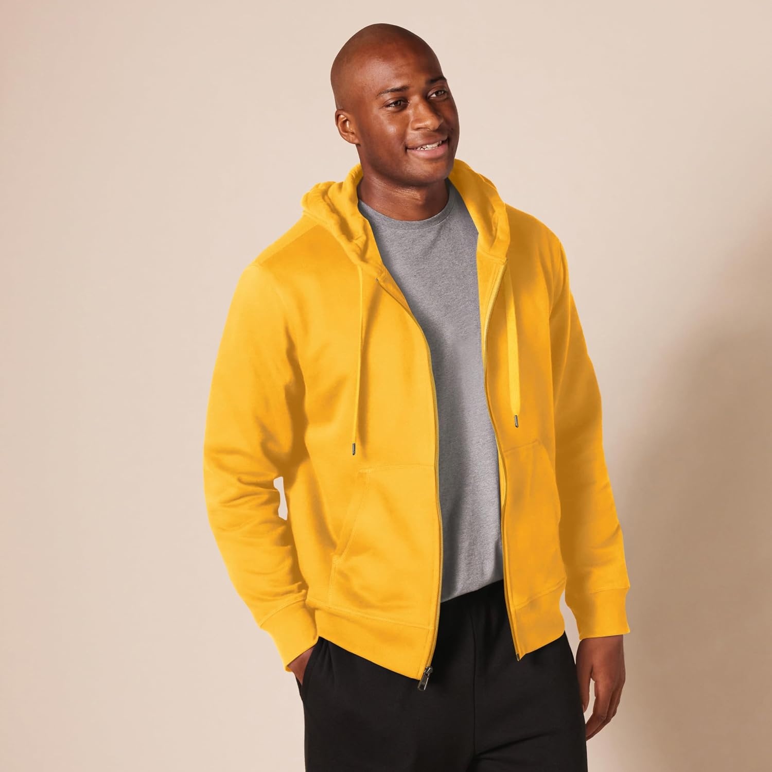image:imageAmazon Essentials Mens FullZip Fleece Hoodie Sweatshirt Available in Big amp TallGold