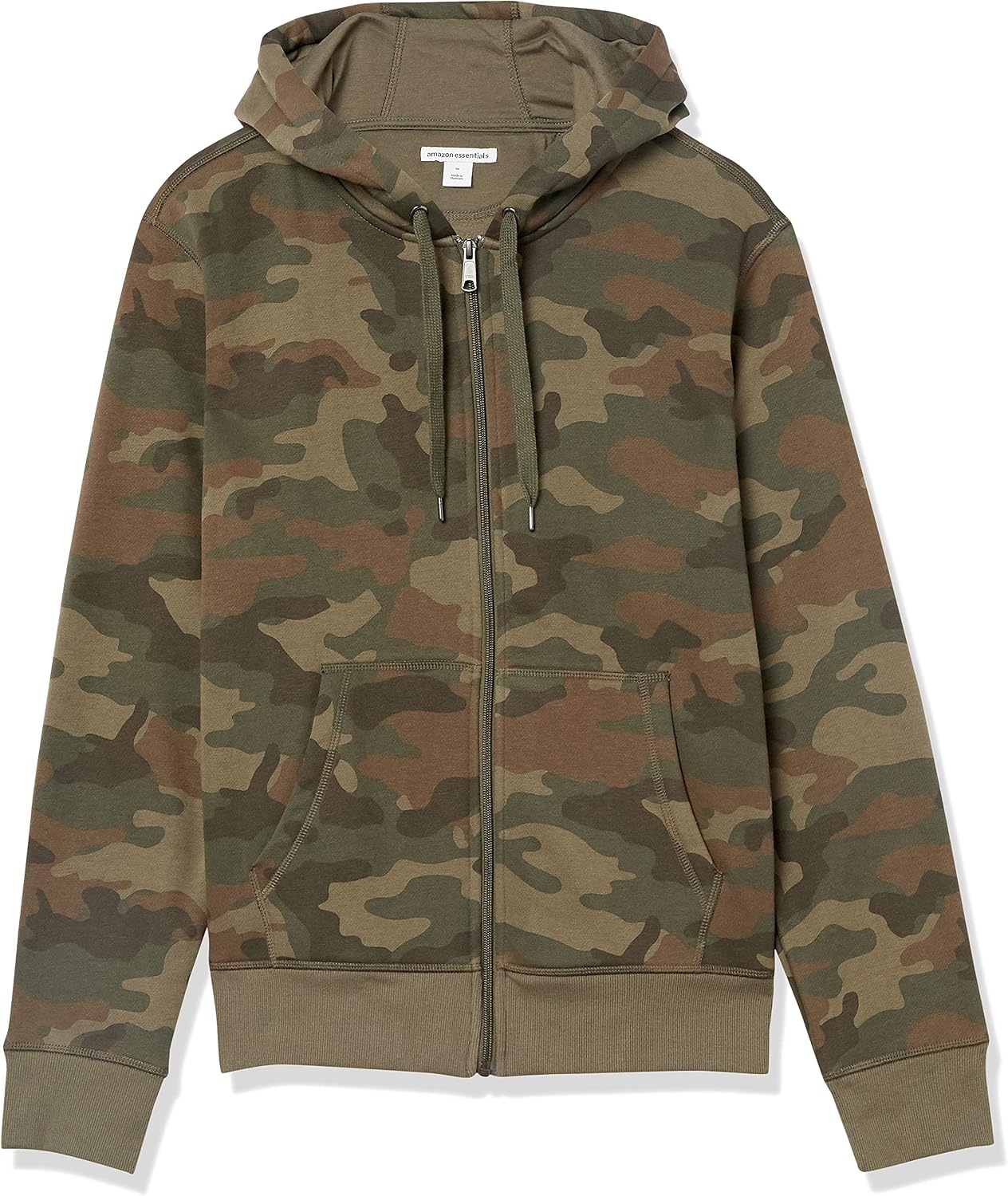 image:imageAmazon Essentials Mens FullZip Fleece Hoodie Sweatshirt Available in Big amp TallGreen Camo