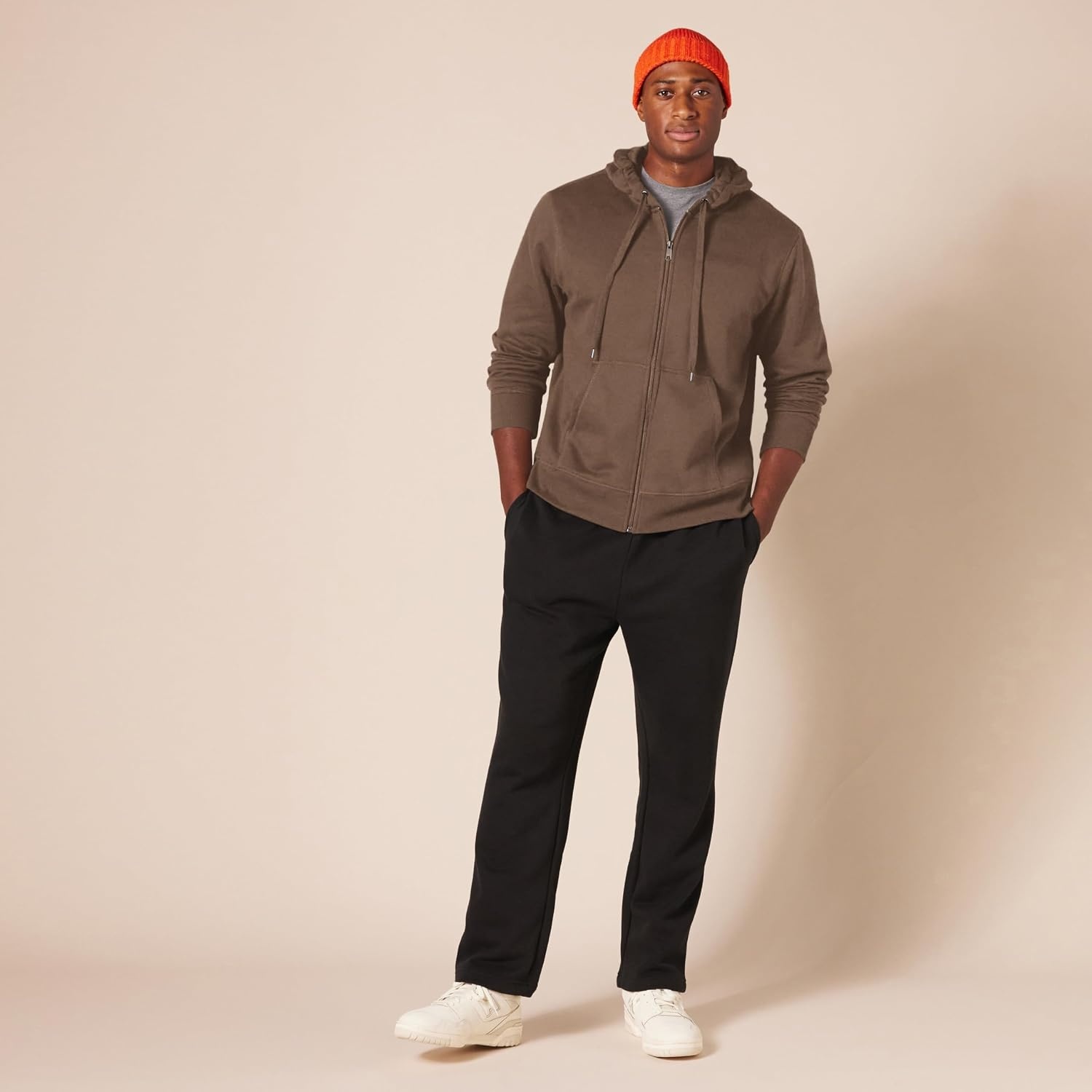 image:imageAmazon Essentials Mens FullZip Fleece Hoodie Sweatshirt Available in Big amp TallMedium Brown