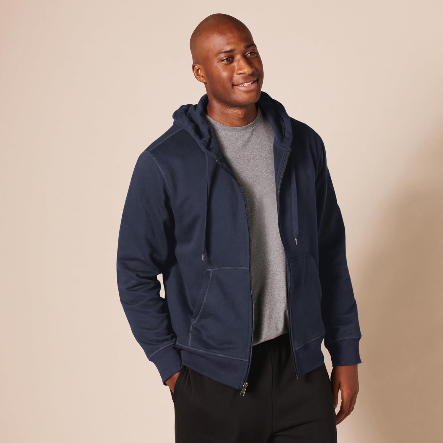 image:imageAmazon Essentials Mens FullZip Fleece Hoodie Sweatshirt Available in Big amp TallNavy